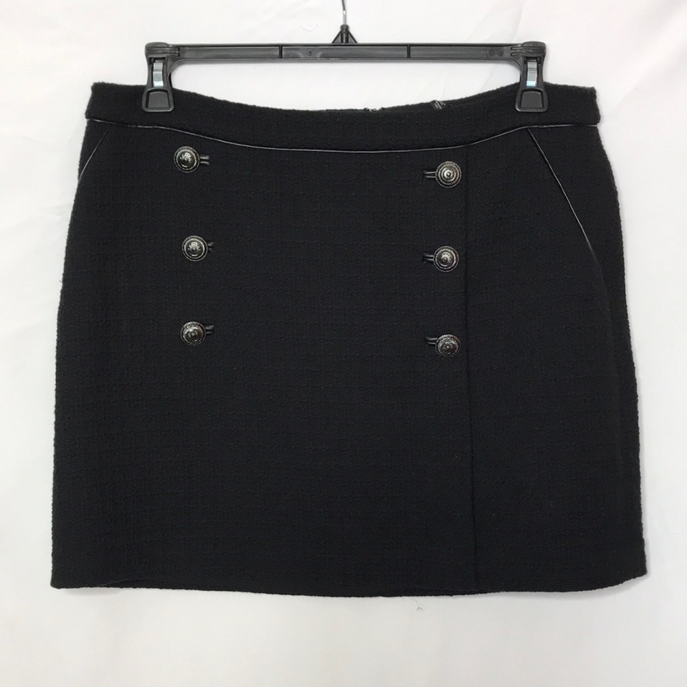 WHBM | Black Tweed Button Detail Skirt Size 12